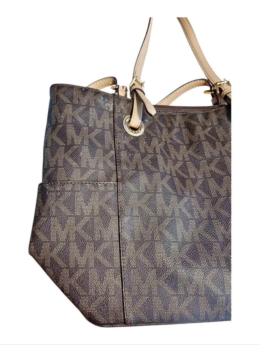Michael Kors Jet Set Signature Logo East West Large Tote Shoulder Travel Bag